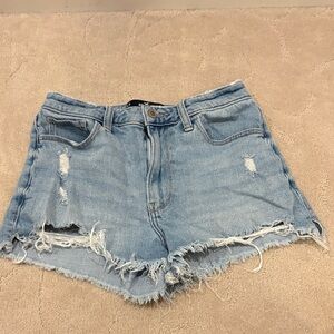 Hollister Light Blue Frayed Jean Shorts